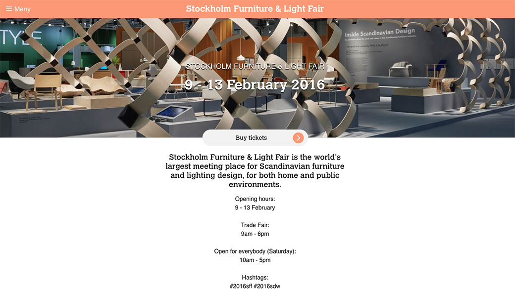 Stockholm Furniture & Light Fair 2016, ストックホルム ファニチャー&ライトフェアーが開幕