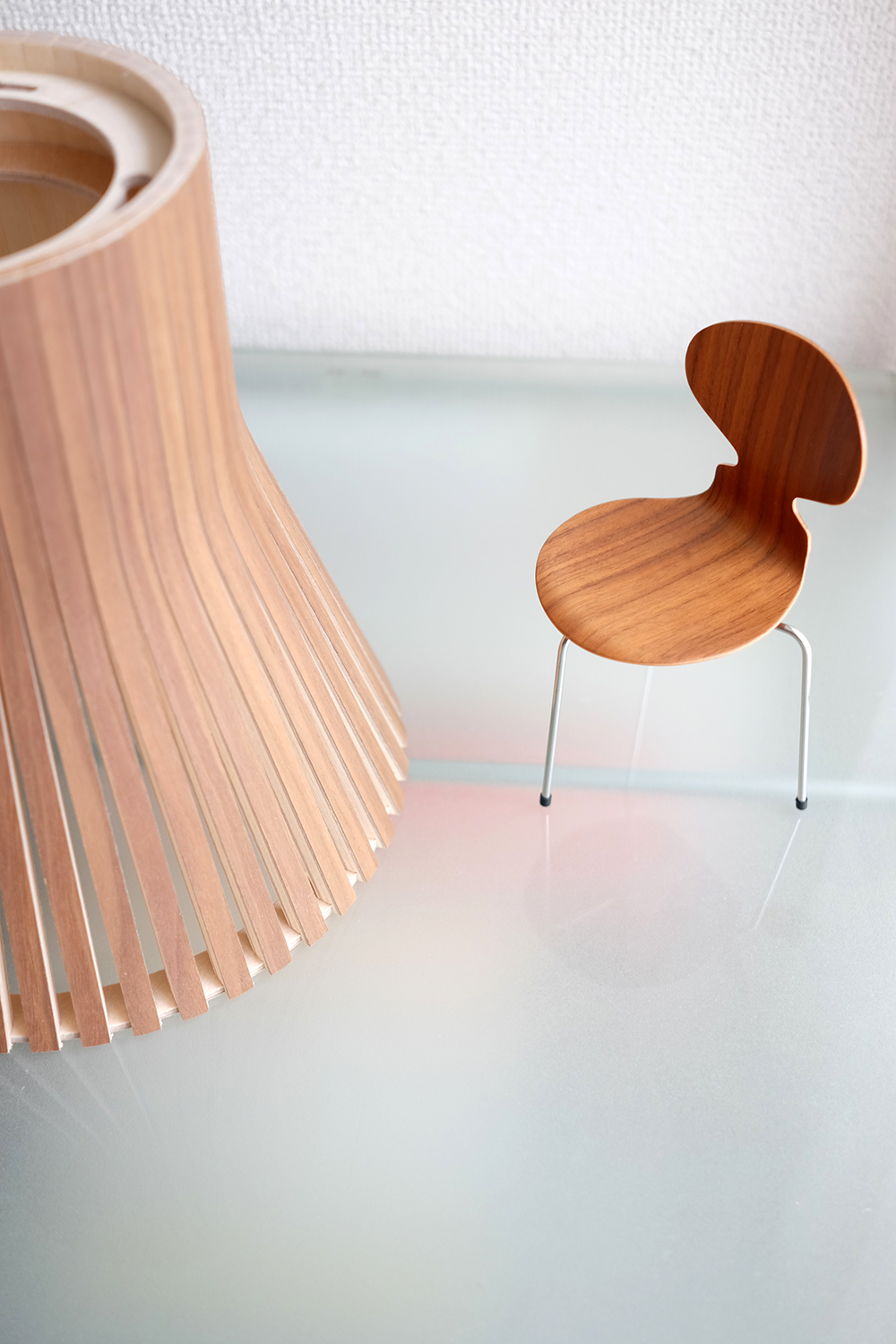 “ウォールナット”の友人が来ました, Walnut lamp shade in summer holiday 2016